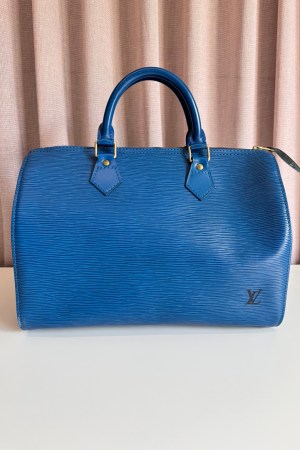 Louis Vuitton Blue Speedy Epi Leather