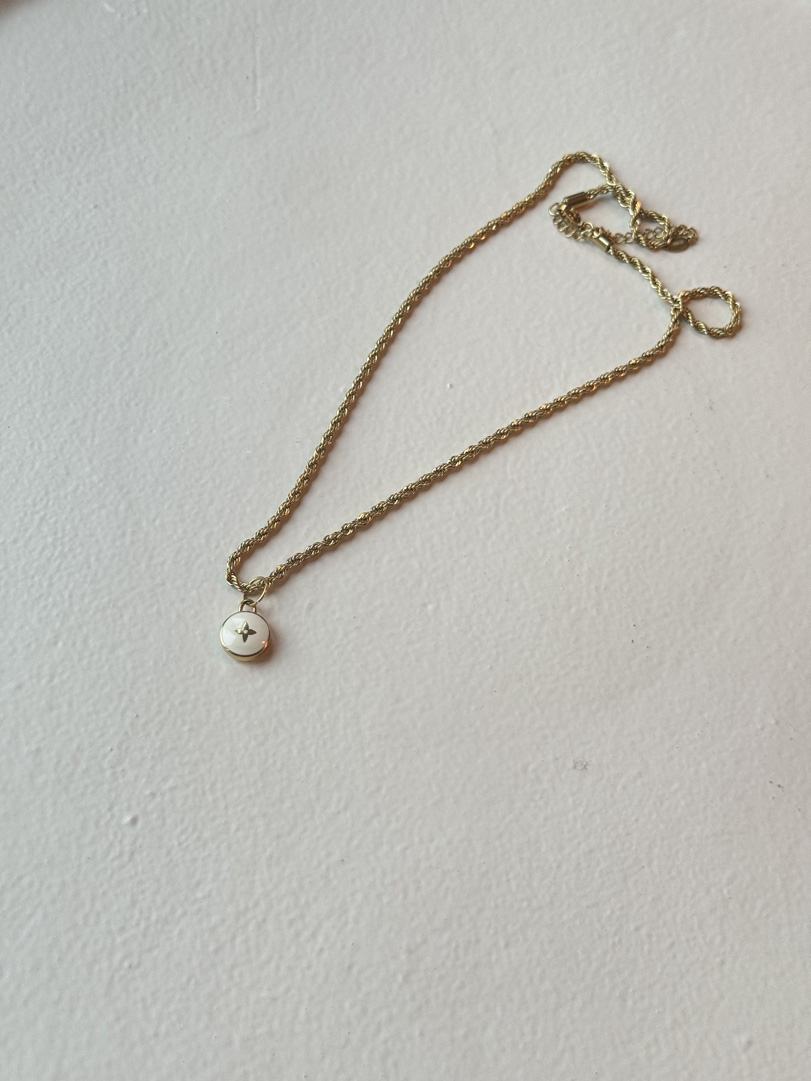 Reworked Louis Vuitton White Charm Necklace