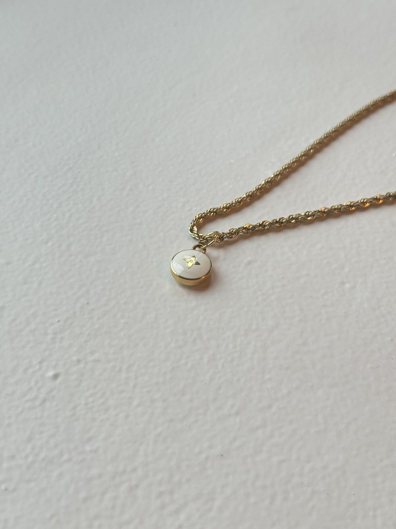 Reworked Louis Vuitton White Charm Necklace