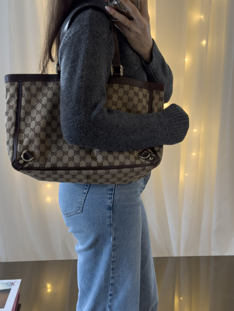 Gucci GG Canvas Brown Shopper