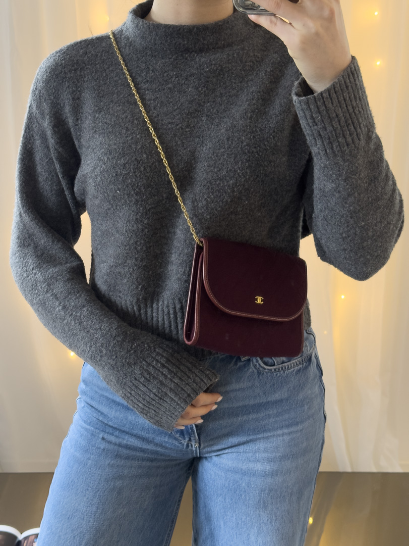 Chanel Mini Single Flap Bag Burgundy