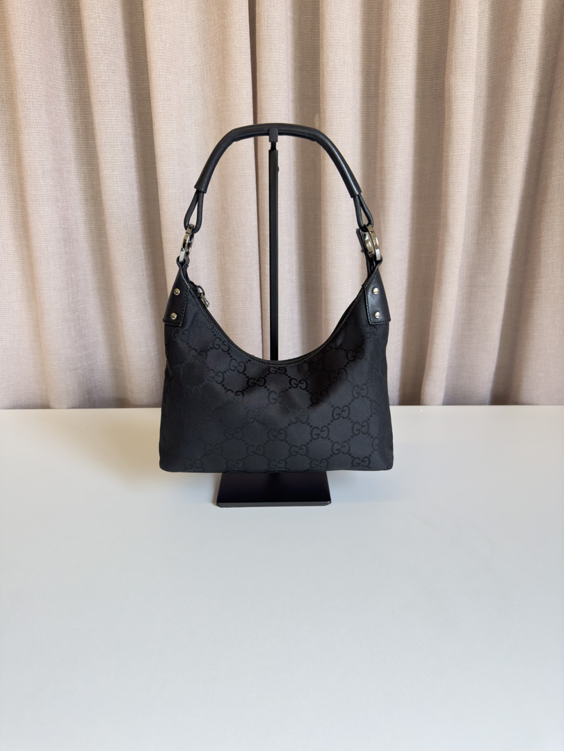 Gucci Black GG Canvas Shoulder Bag