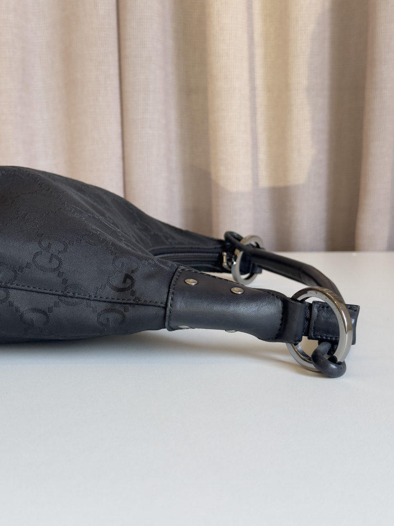 Gucci Black GG Canvas Shoulder Bag - Afbeelding 6