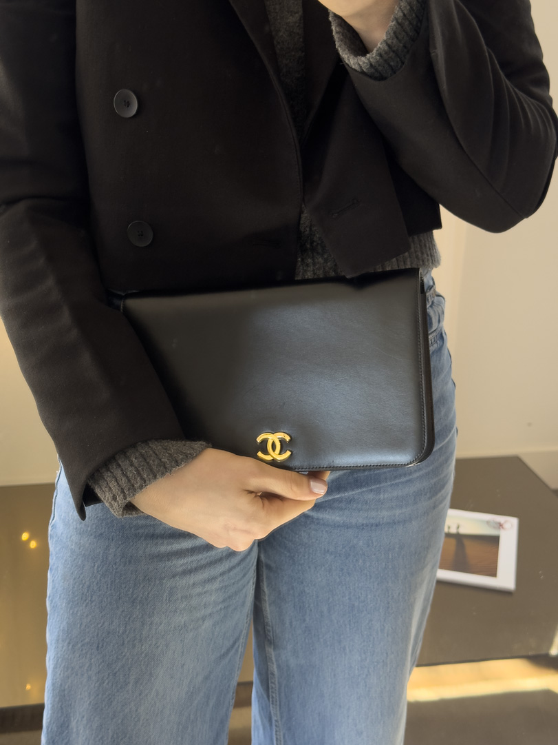 Chanel Black Leather Single Flap