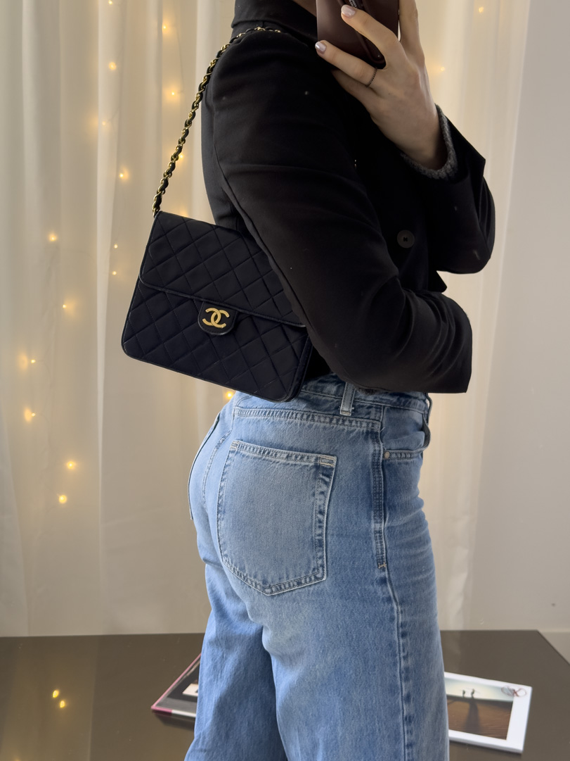 Chanel Navy Single Flap Bag - Afbeelding 11