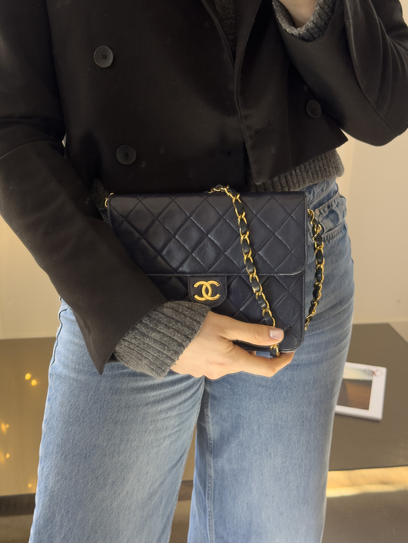 Chanel Navy Single Flap Bag