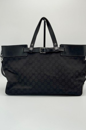Gucci Black Canvas Shoulder Bag