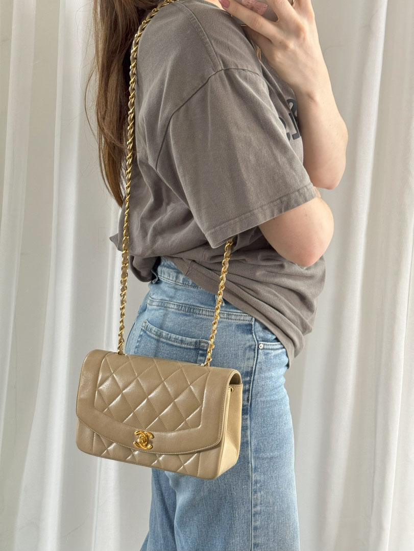 Chanel Diana Small Lambskin Leather