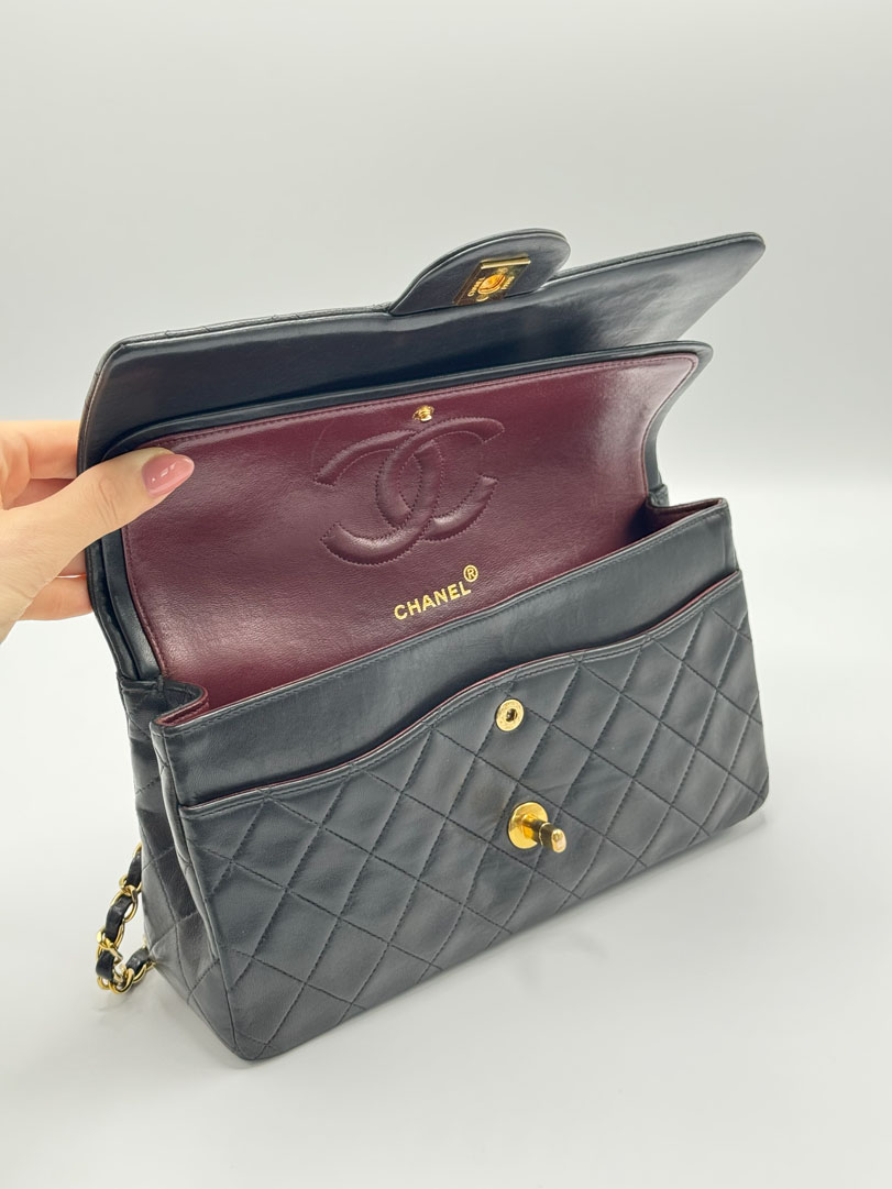 Chanel Double Flap Bag Medium Lambskin Leather
