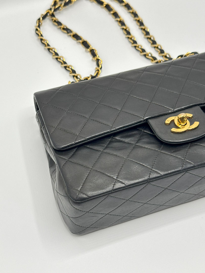 Chanel Double Flap Bag Medium Lambskin Leather