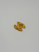 Vintage Chanel Brooche CC 24K gold plated hardware