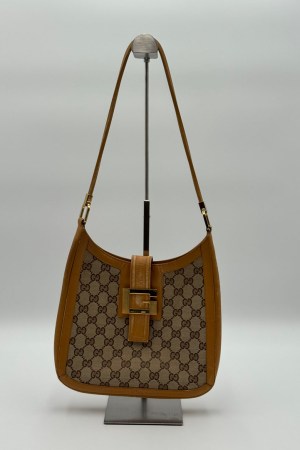 Gucci GG Canvas Shoulder Bag Beige
