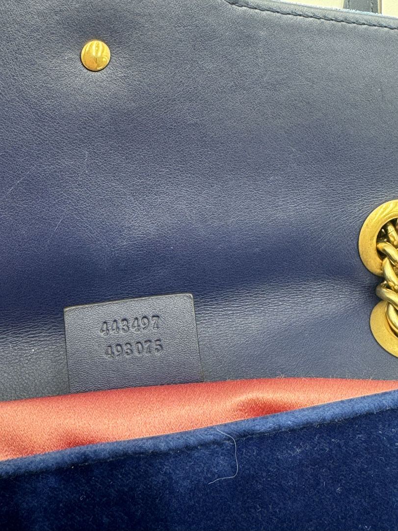 Gucci Marmont Blue Velvet