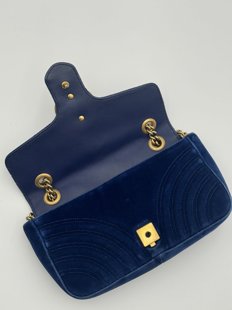 Gucci Marmont Blue Velvet