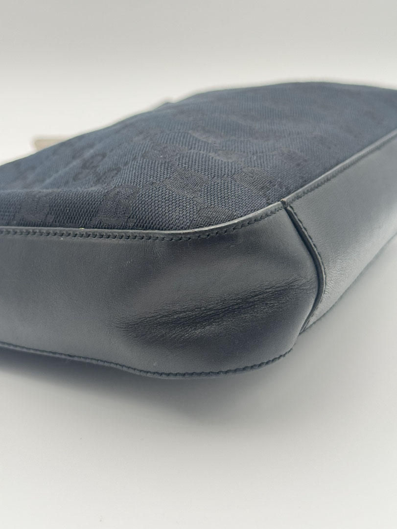 Gucci Black GG Canvas Shoulder Bag - Image 7