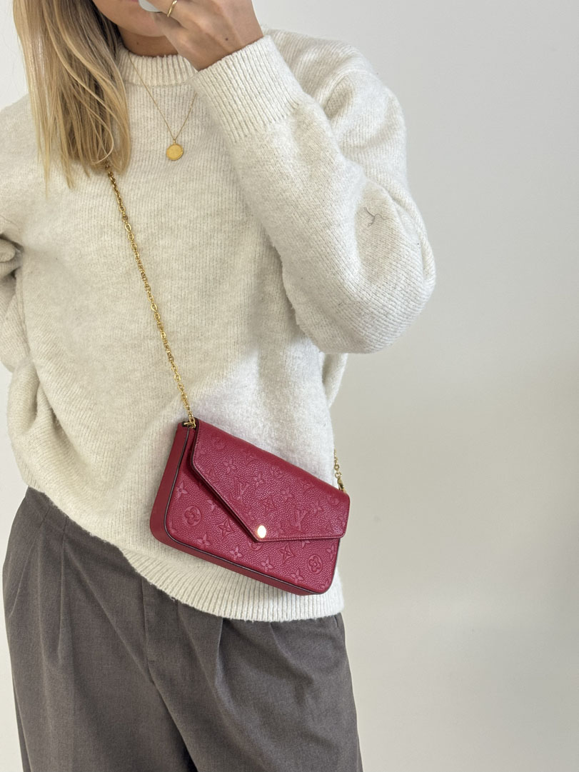 Louis Vuitton Felicie Pochette Monogram Empreinte Red