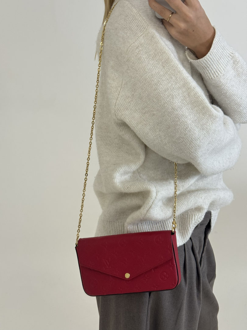 Louis Vuitton Felicie Pochette Monogram Empreinte Red