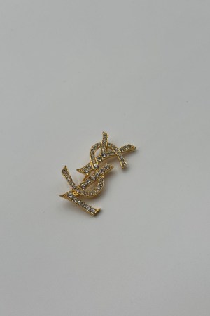 YSL Rhinestone Brooch