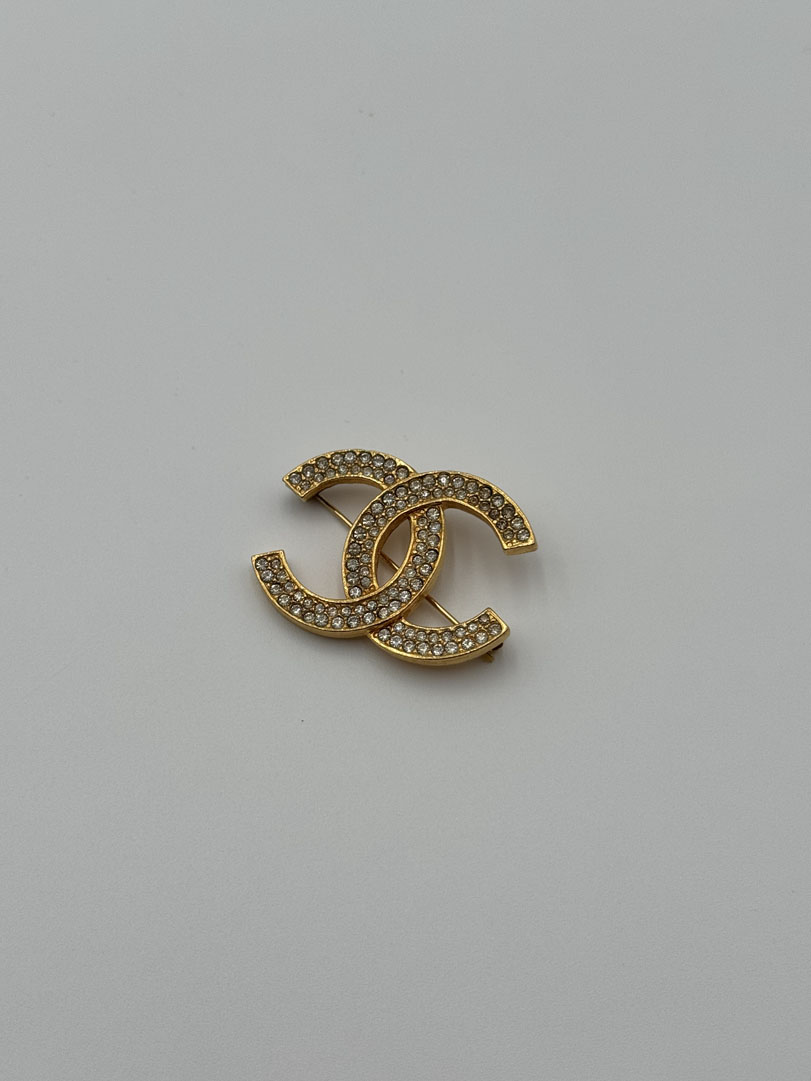 Chanel Rhinestone CC Brooch