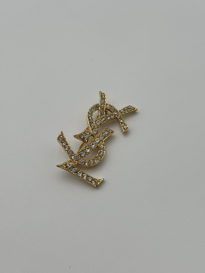 YSL Rhinestone Brooch