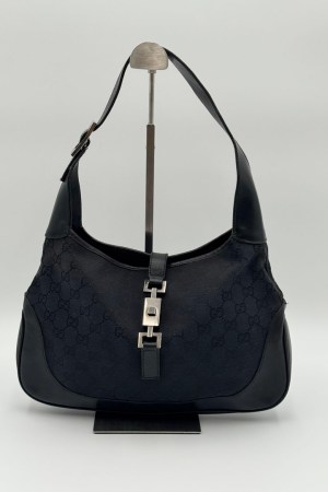 Gucci GG Canvas Jackie Shoulder Bag Black