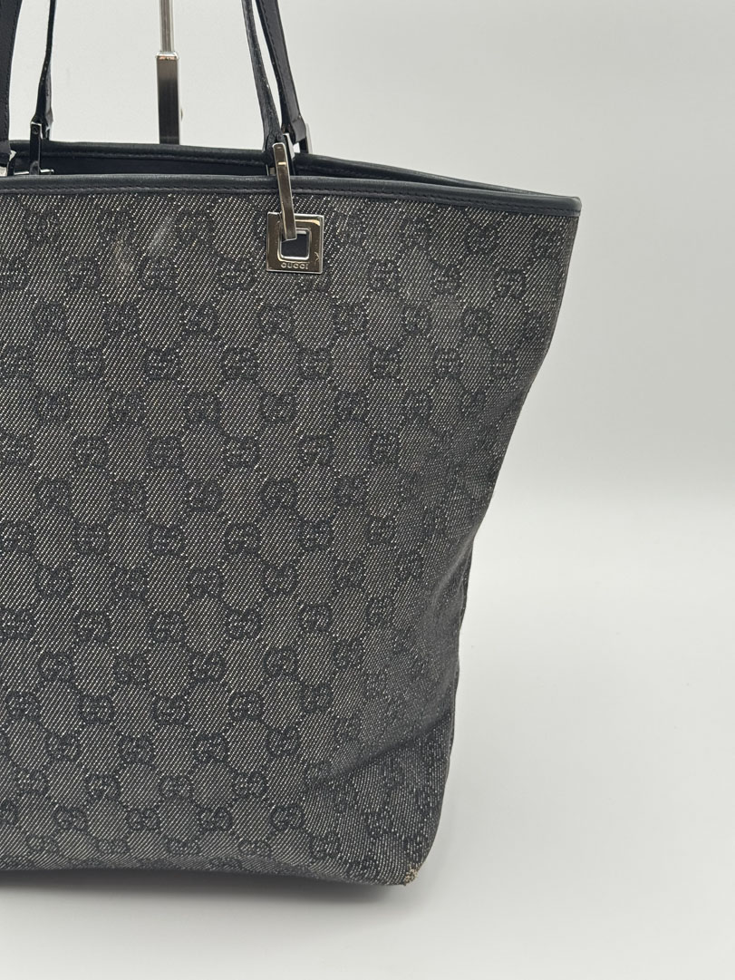 バッグ Gucci GG Canvas Tote Bag Black Vintage Gucci GG Canvas Tote Bag Black Silver - Get Your Designer Bag