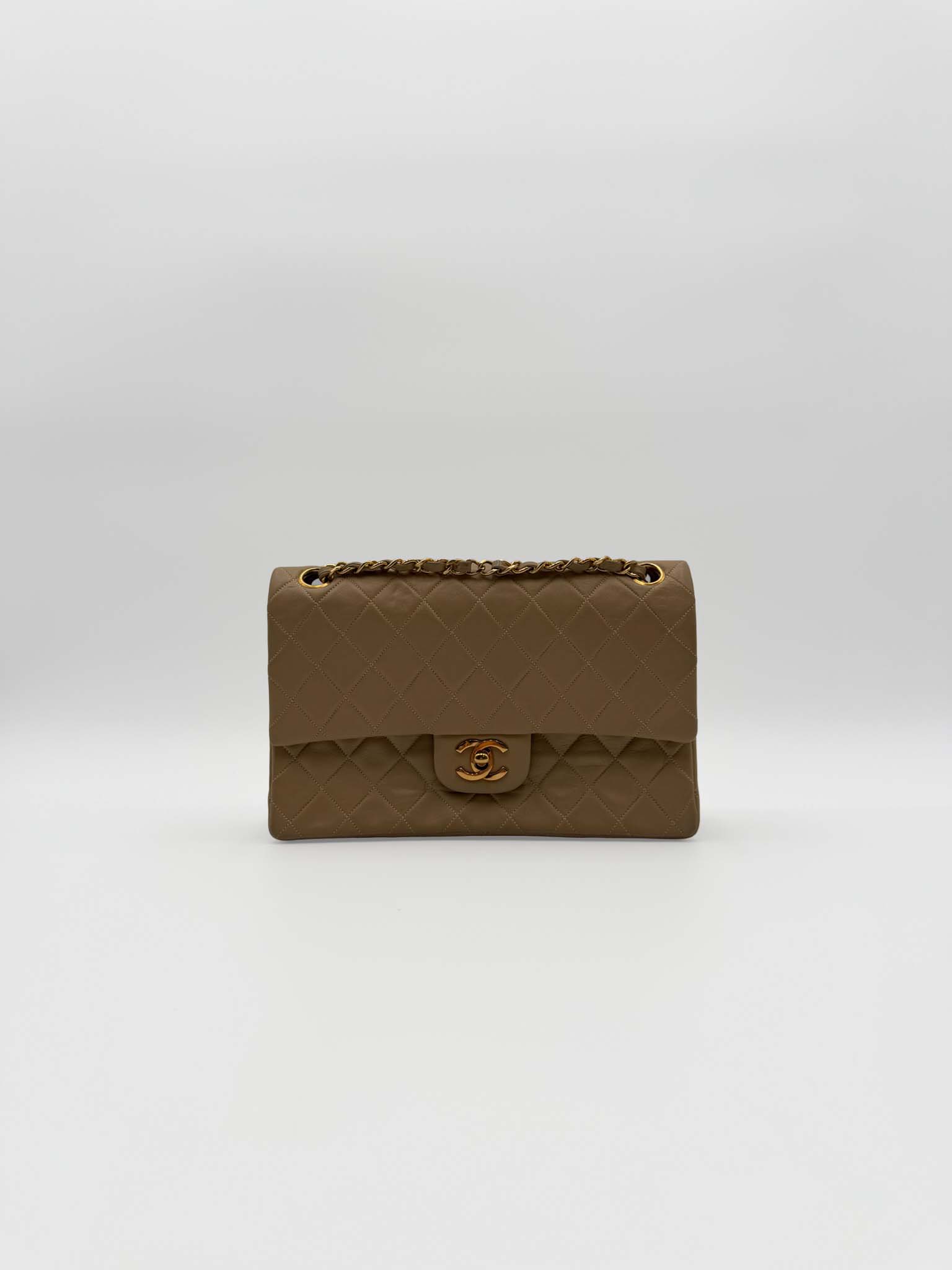 Chanel Double Flap Bag Medium Beige