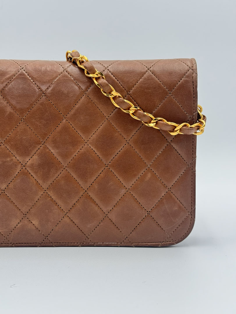 Chanel Single Flap Bag Brown - Image 6