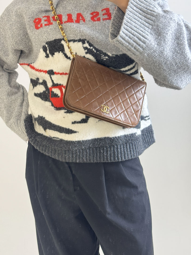 Chanel Single Flap Bag Brown - Image 17