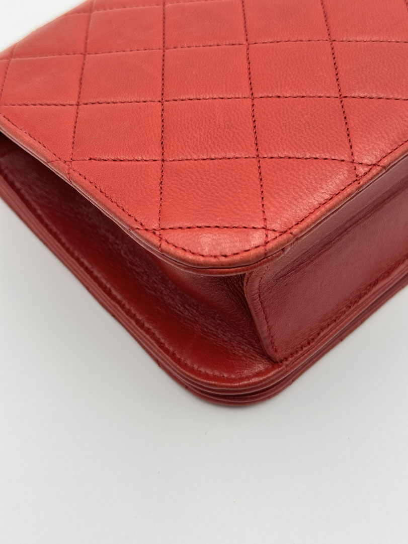Chanel Single Flap Bag Red - Image 13