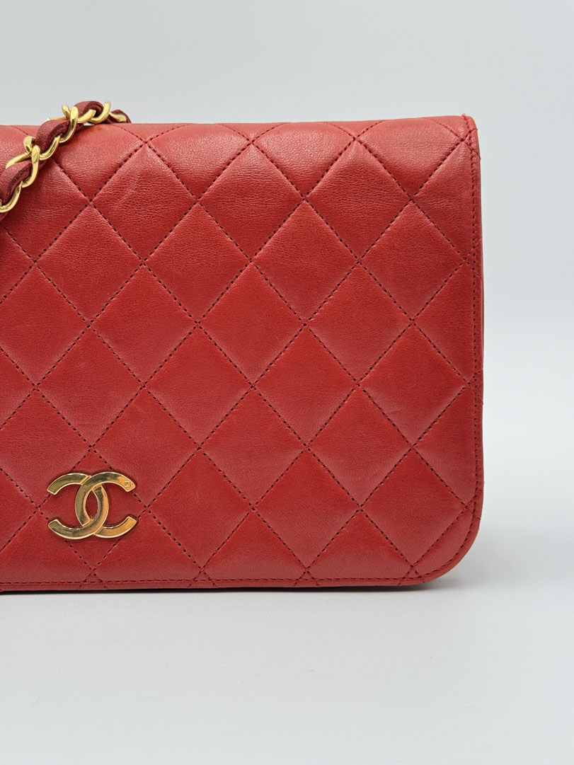 Chanel Single Flap Bag Red - Image 4