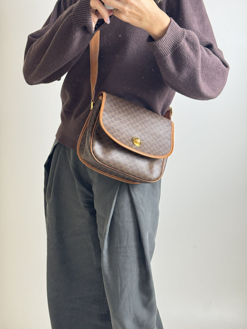 Celine Macadam Canvas Crossbody Bag - Image 2