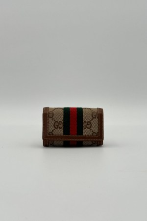 Gucci GG Canvas Sherry Line Key Case
