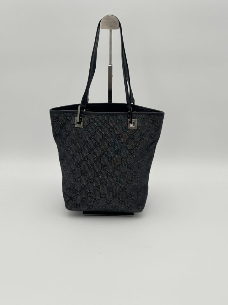 Gucci GG Canvas Tote Bag Black Silver - Get Your Designer Bag