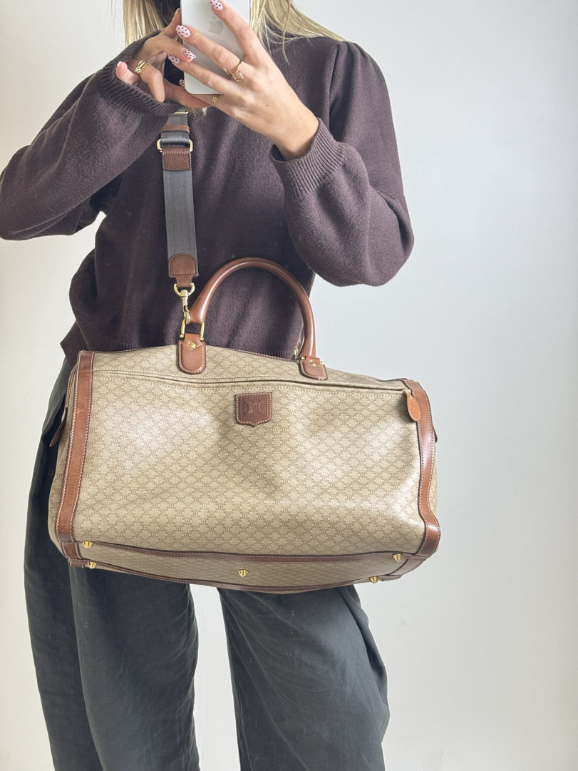 Celine Macadam Canvas Boston Bag - Image 4