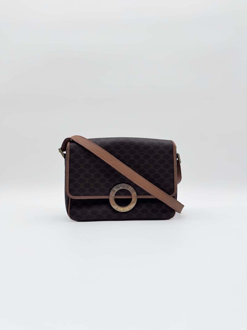 Celine Macadam Canvas Circle Shoulder Bag