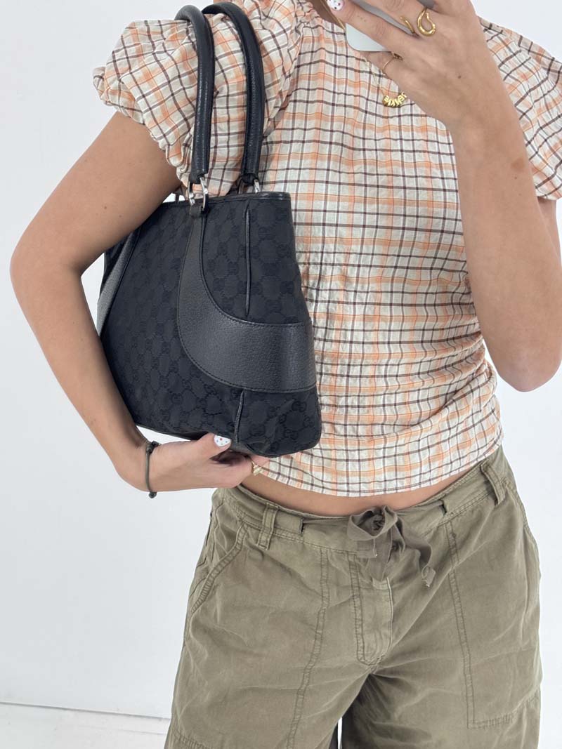 Gucci GG Canvas Hand Bag Black - Afbeelding 2