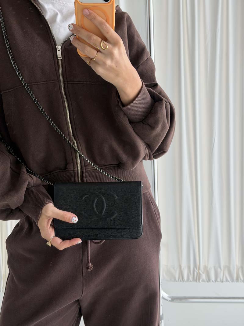 Chanel Coco Chain Wallet Caviar Leather - Afbeelding 4