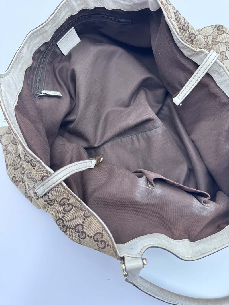 Gucci GG Canvas Tote Bag Beige Gold - Afbeelding 17