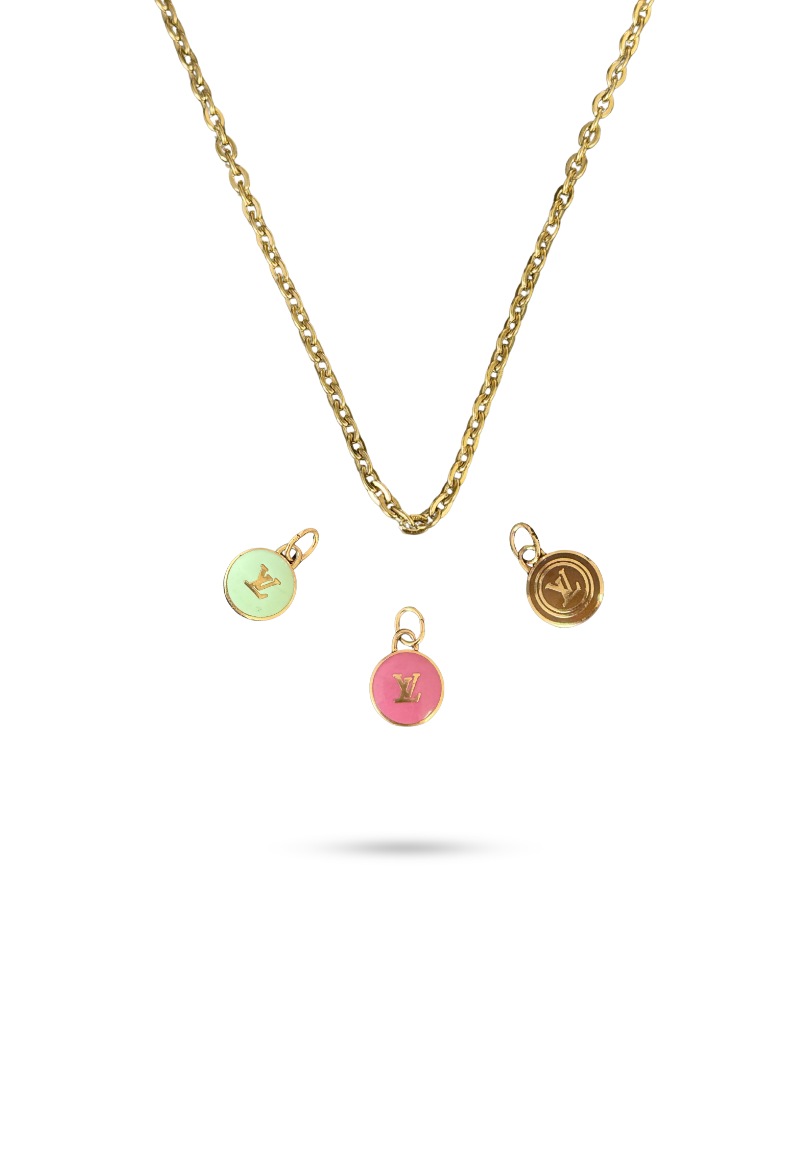 Reworked Louis Vuitton LV Charm Necklace | Rolo Chain