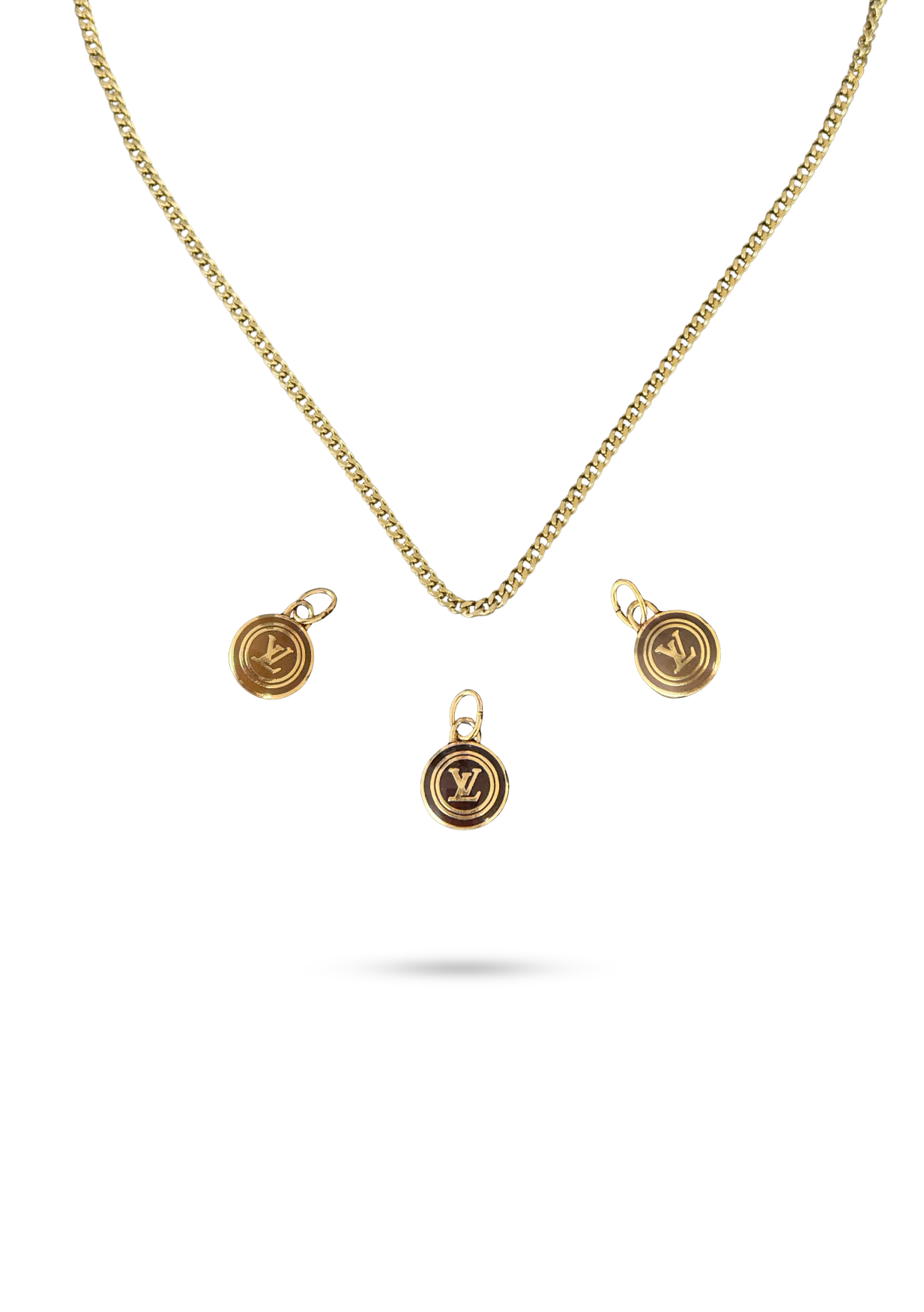 Reworked Louis Vuitton LV Charm Necklace | Flat chain