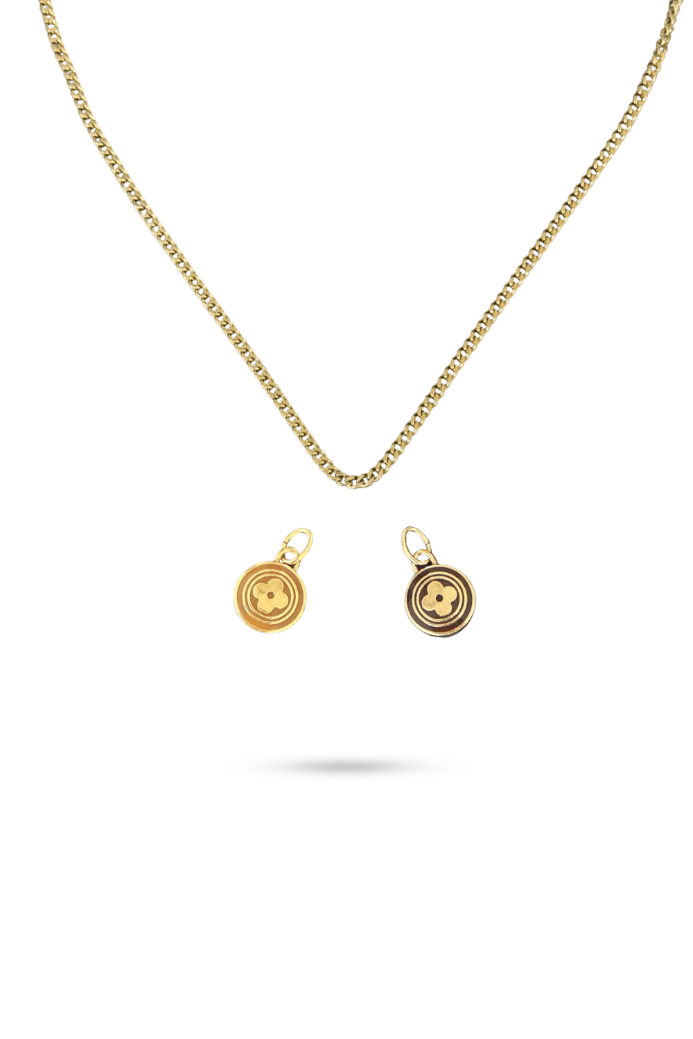 Reworked Louis Vuitton Flower Charm Necklace | Flat chain