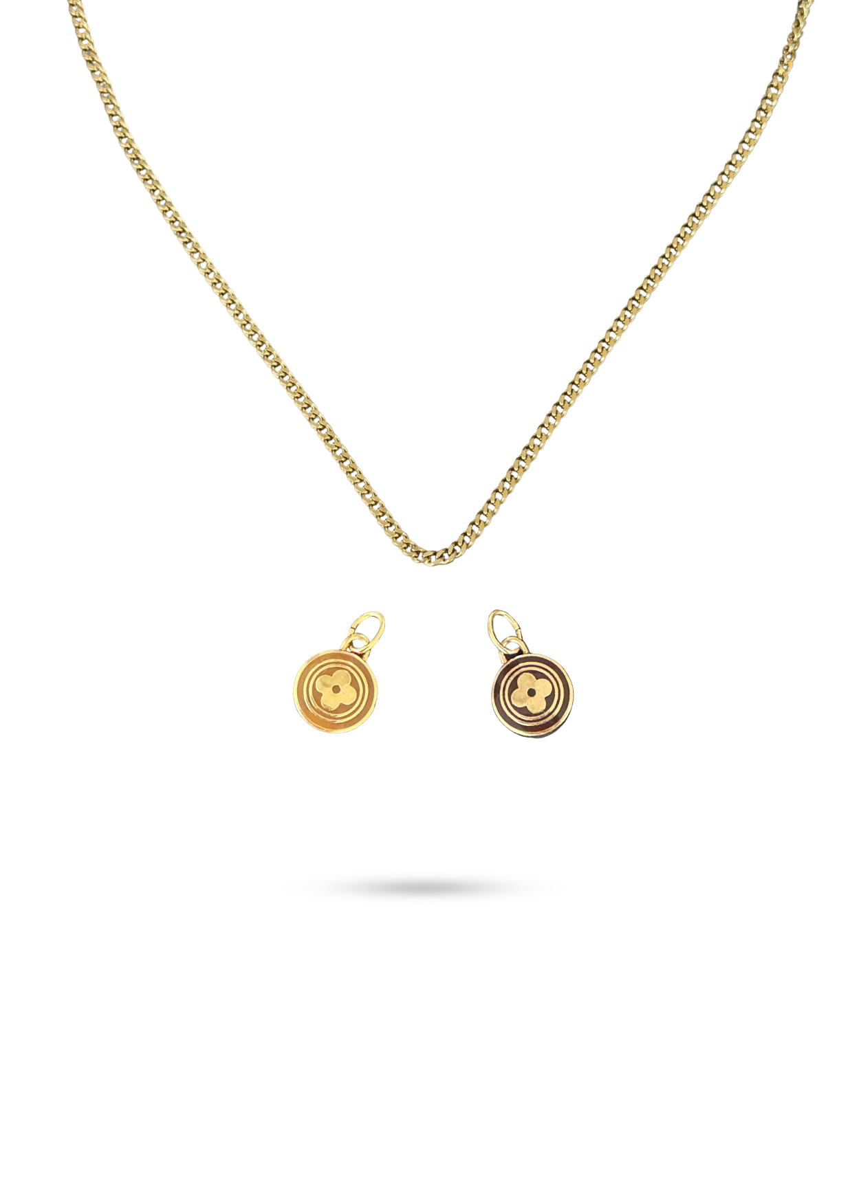Reworked Louis Vuitton Flower Charm Necklace | Flat chain