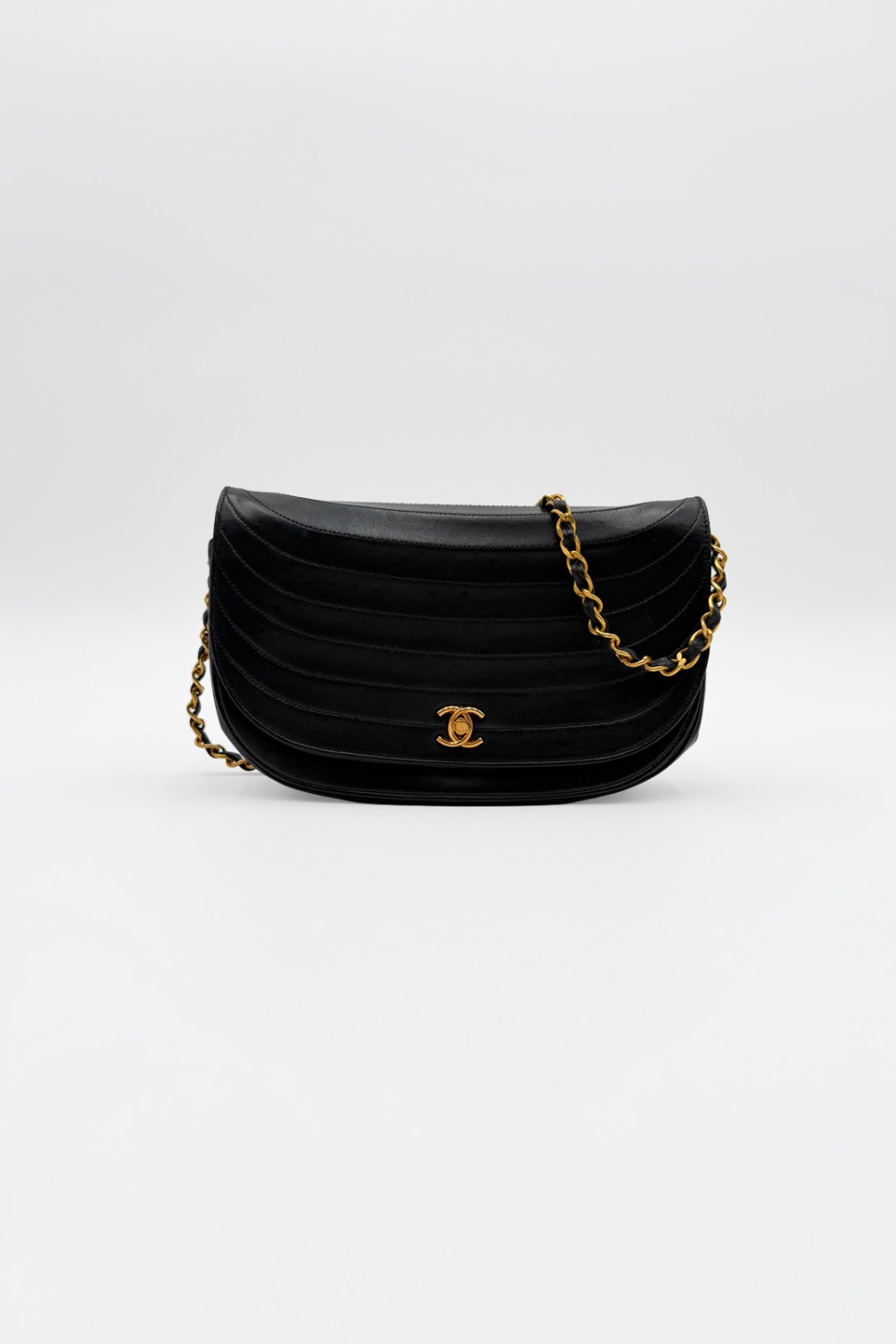 Chanel Half Moon Lambskin Leather