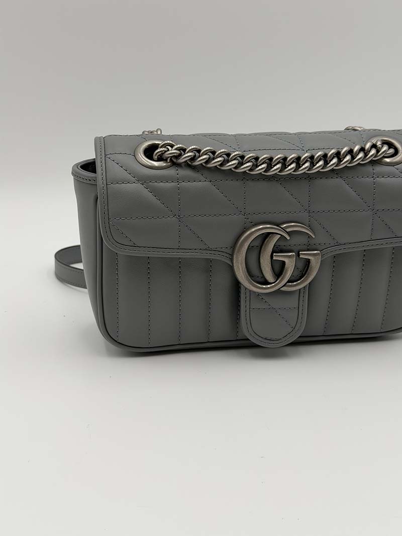 Gucci Marmont Matelasse Small Grey - Afbeelding 4