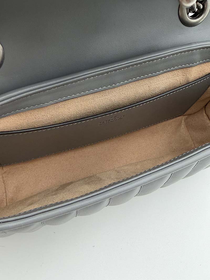 Gucci Marmont Matelasse Small Grey - Afbeelding 13