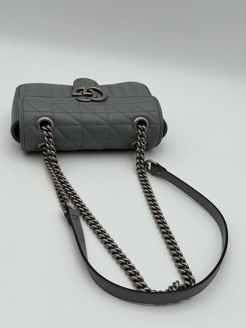 Gucci Marmont Matelasse Small Grey - Afbeelding 12