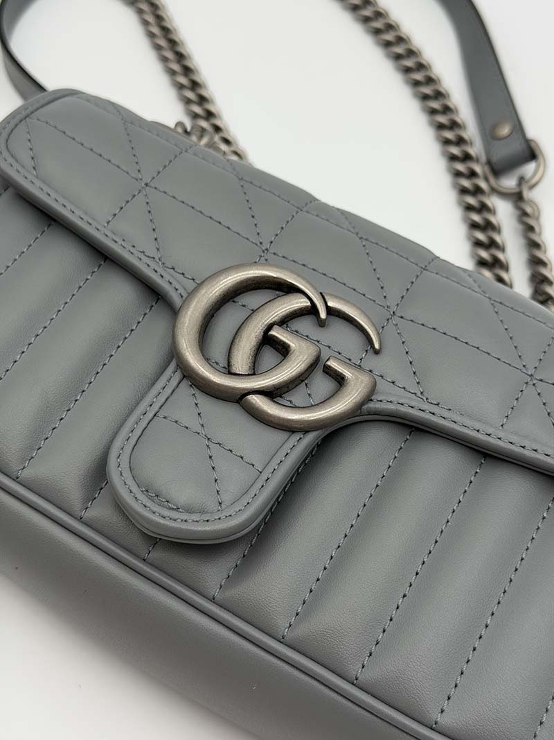 Gucci Marmont Matelasse Small Grey - Afbeelding 11