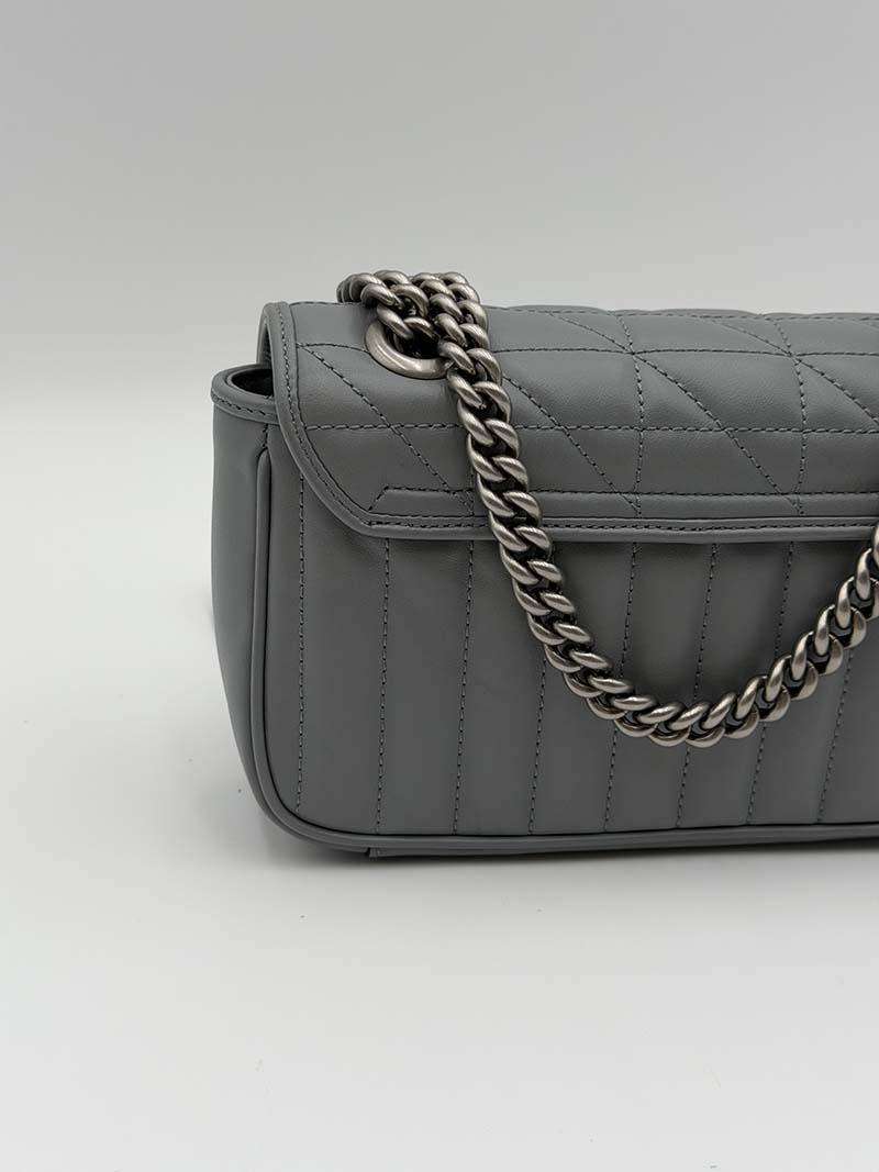 Gucci Marmont Matelasse Small Grey - Afbeelding 7
