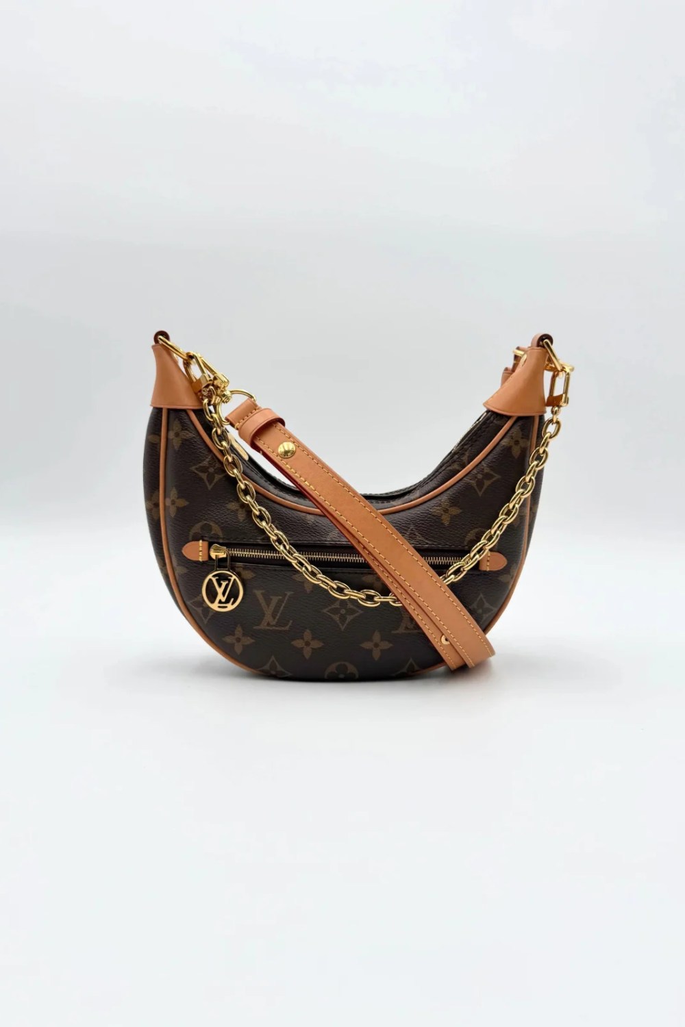 Brown Monogram Canvas Louis Vuitton Loop shoulder bag with gold-tone hardware
